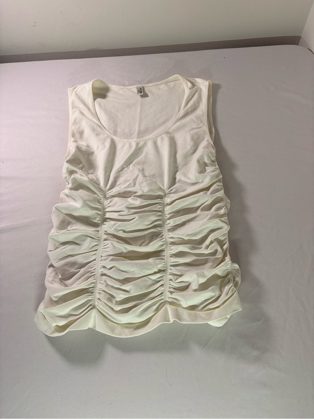 Last Tango Cream Ruched Tank Top